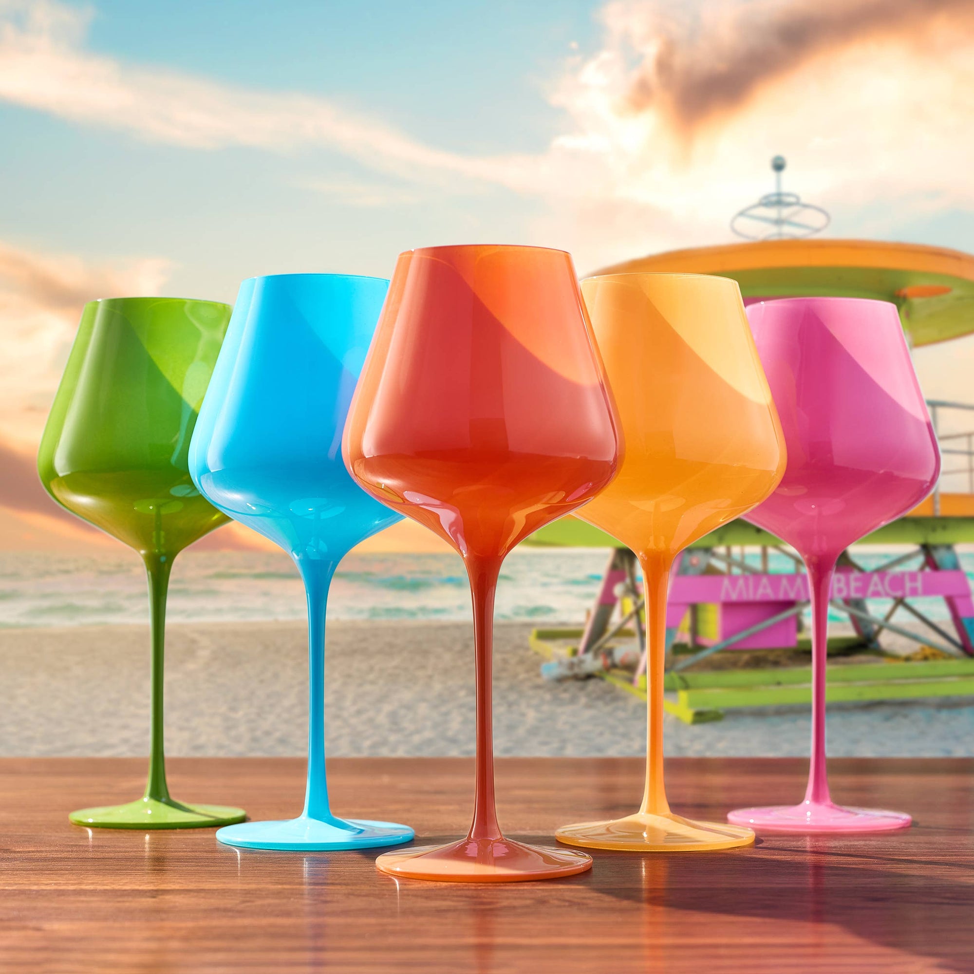 South Beach Miami Glass Set