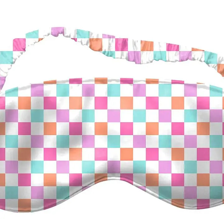 Check Satin Sleep Mask