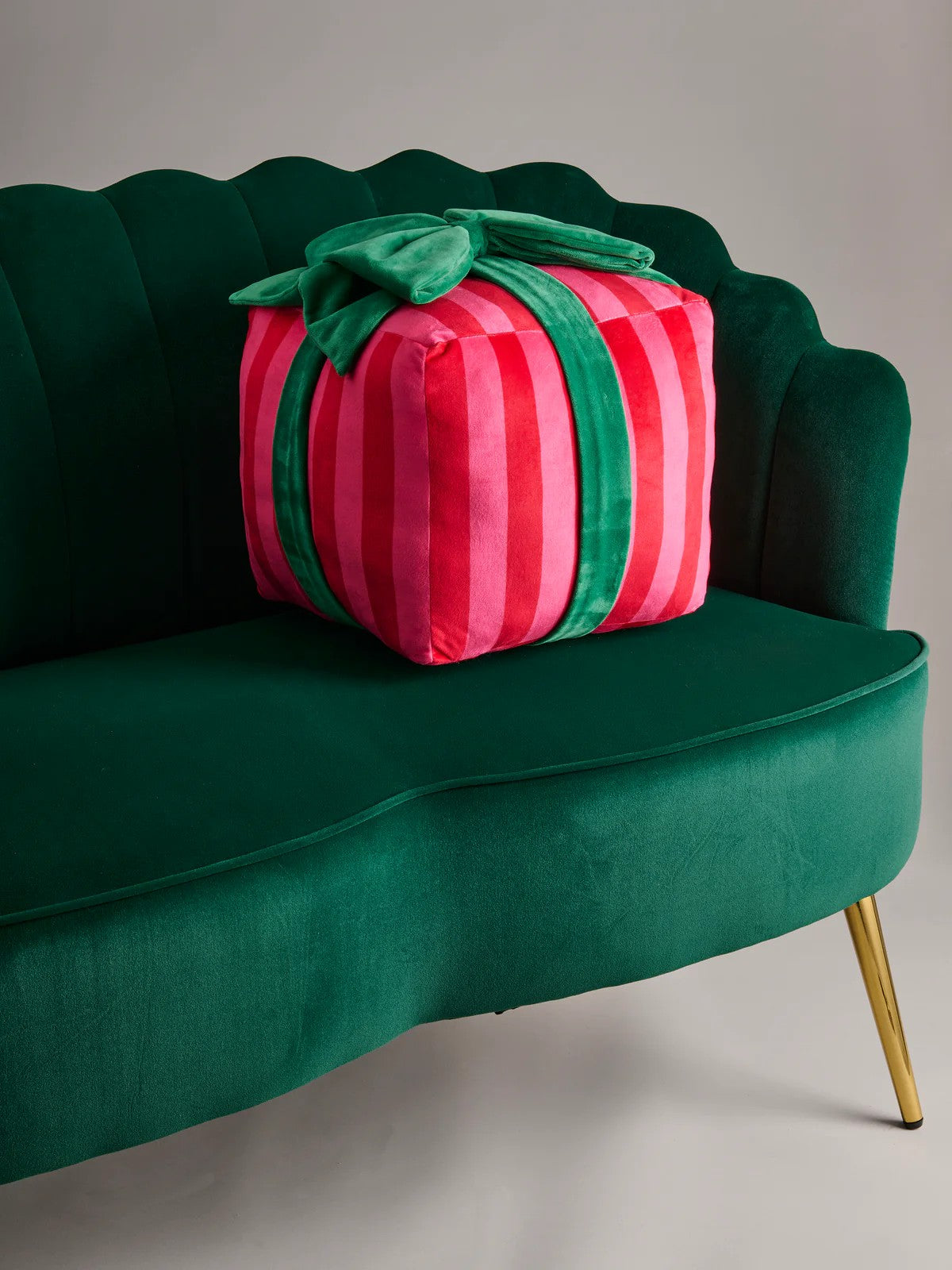 Stripe Gift Box Pillow- Lg