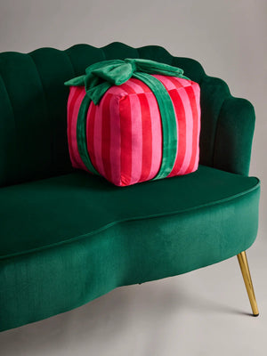 Stripe Gift Box Pillow- Lg