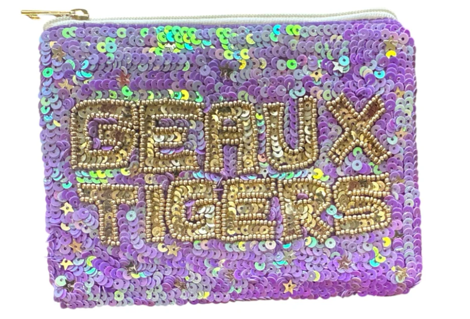 Lavender Geaux Tigers Coin Purse