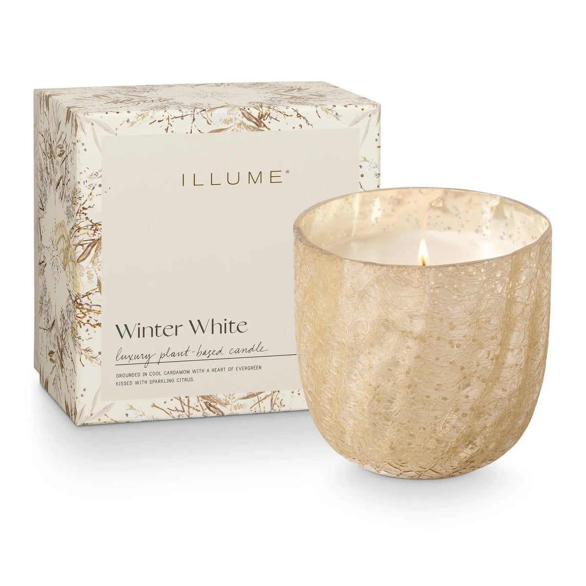 Winter White Large Boxed Crackle Glass