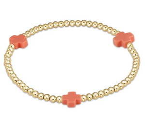 Cross Gold Bead 3mm Bracelet