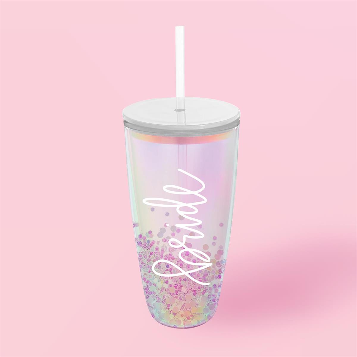 Straw Tumbler Iridescent Bride