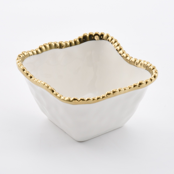 Beaded Square Snack Bowl
