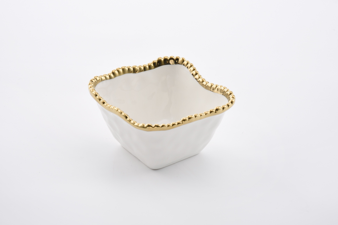 Beaded Square Snack Bowl