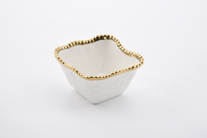 Beaded Square Snack Bowl