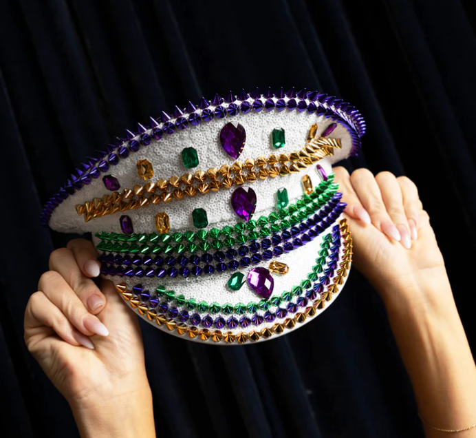 White Mardi Gras Conductor Hat