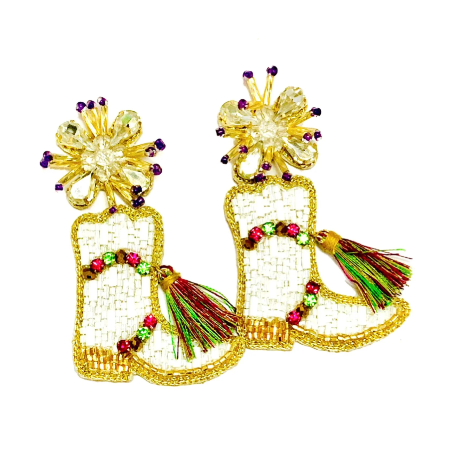MG Bead Marching Boots Earrings