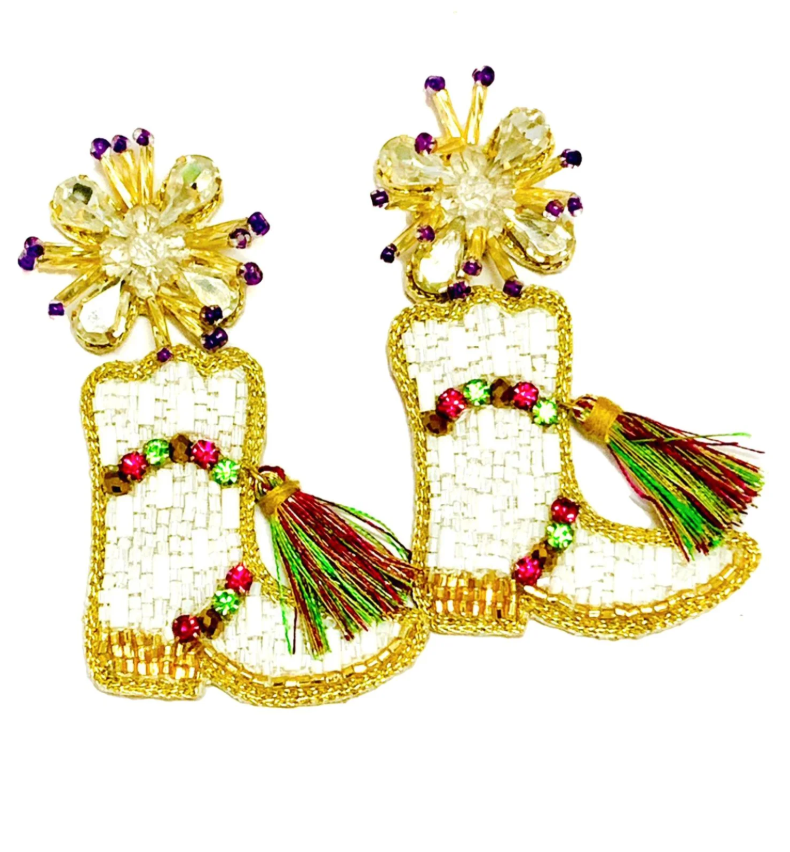 MG Bead Marching Boots Earrings