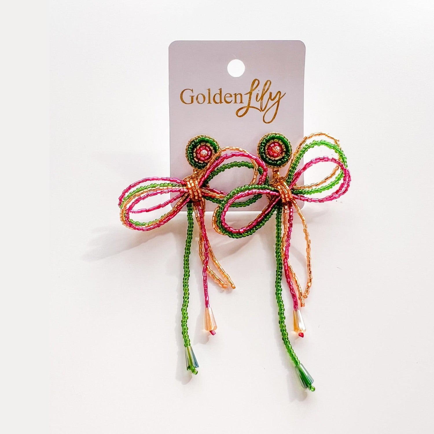 MG Bead Bow Earrings