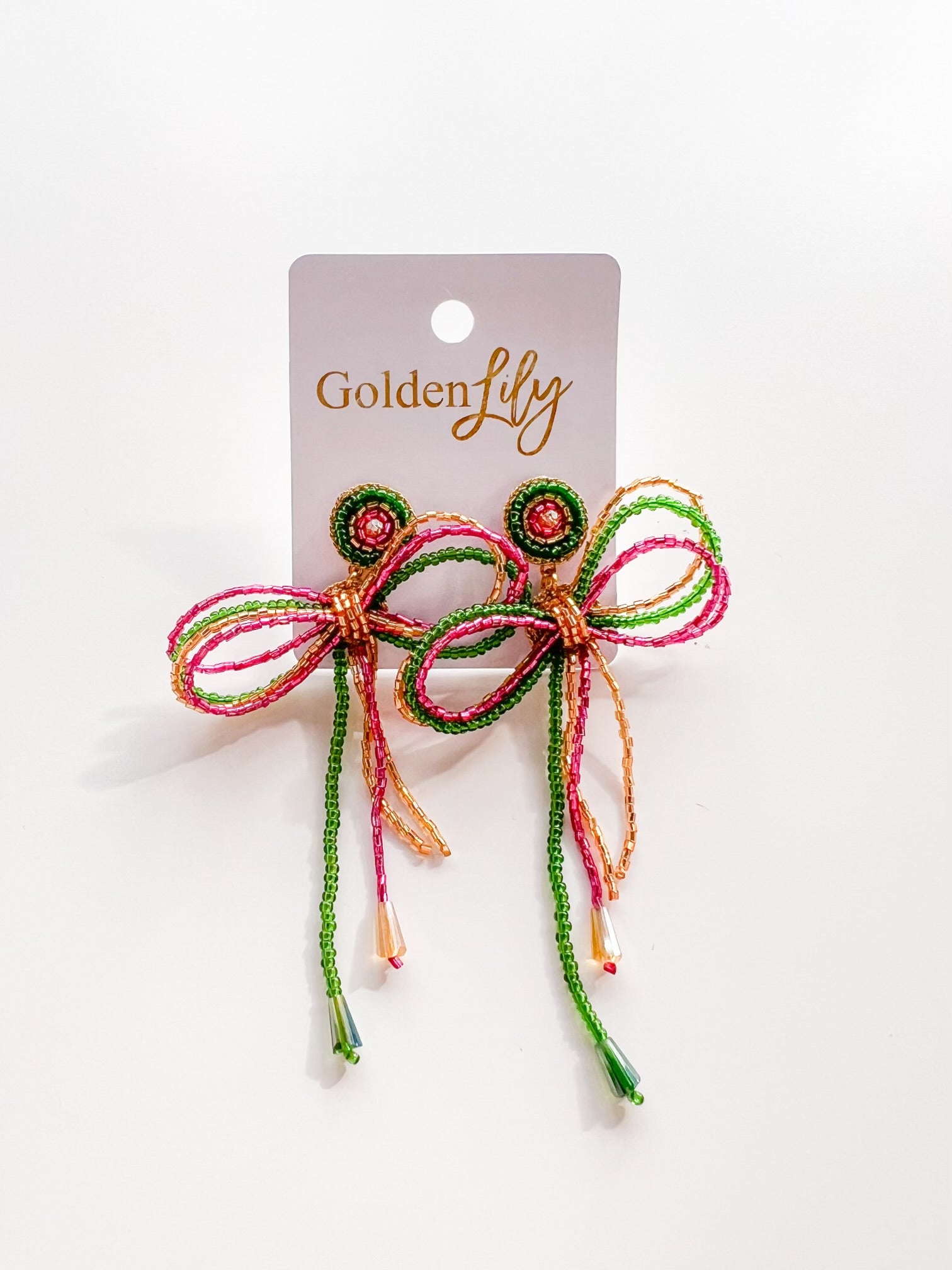 MG Bead Bow Earrings