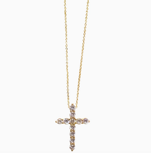 CZ Cross Charm Necklace
