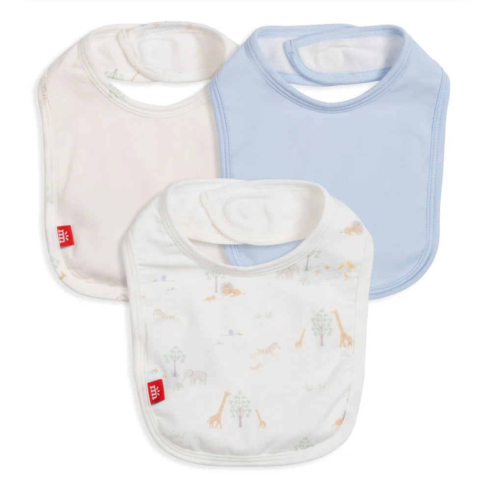 Blue Serene Safari Bib 3pk