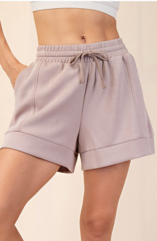 Lt Mocha Modal Pleat Short