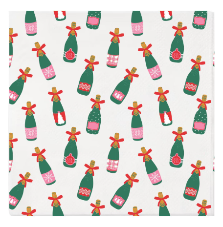 Cocktail Napkins Champagne Bottles