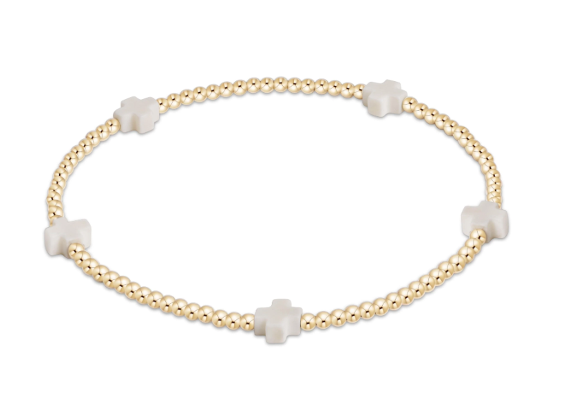 Signature Cross Small Gold Pattern 2mm