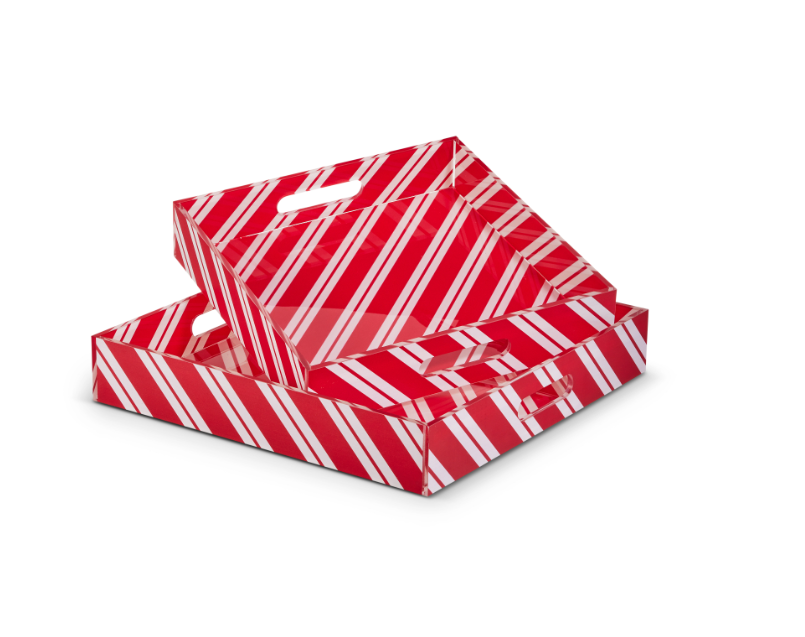 Peppermint Stripe Tray - Sm