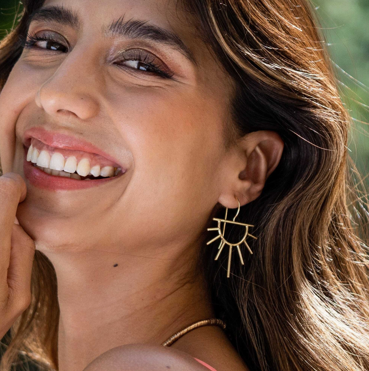 Gretchen Half Sun Threader Earrings