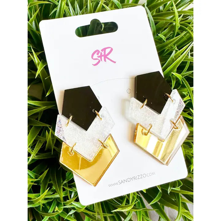 Black, White, Gold Dani Earring