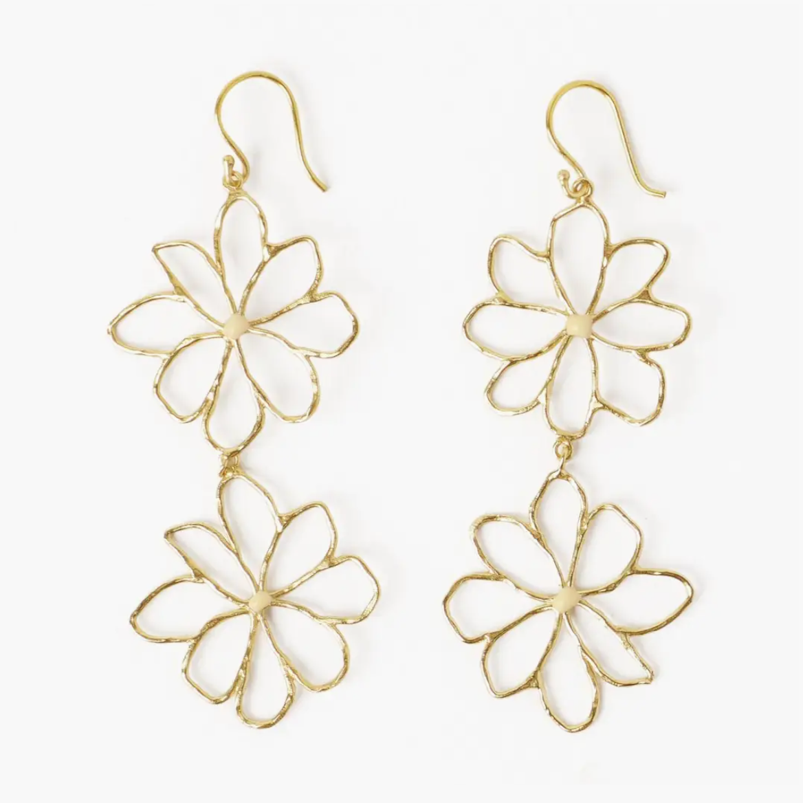 Farrah Double Flower Drop Earrings