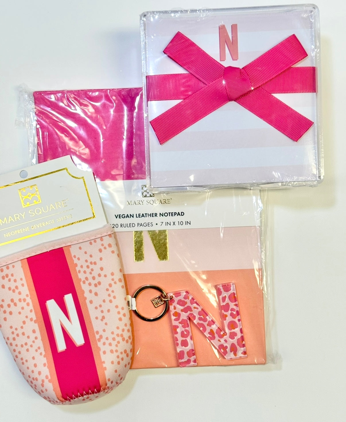 Initial Koozie, Acrylic Notepad, Keychain & Notebook Pack (FINAL SALE)