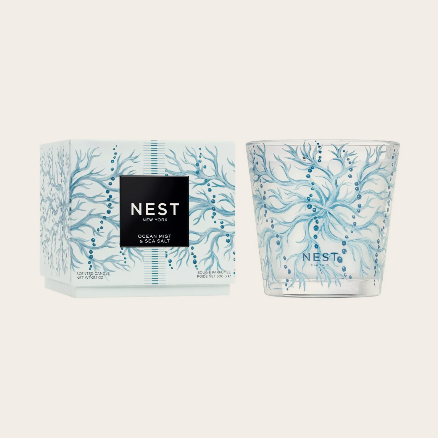 Ocean Mist & Sea Salt Decorative 3 Wick Candle