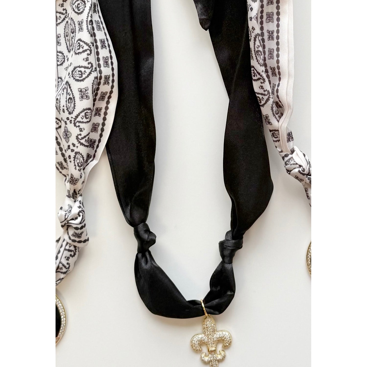 Black FDL Scarf Necklace