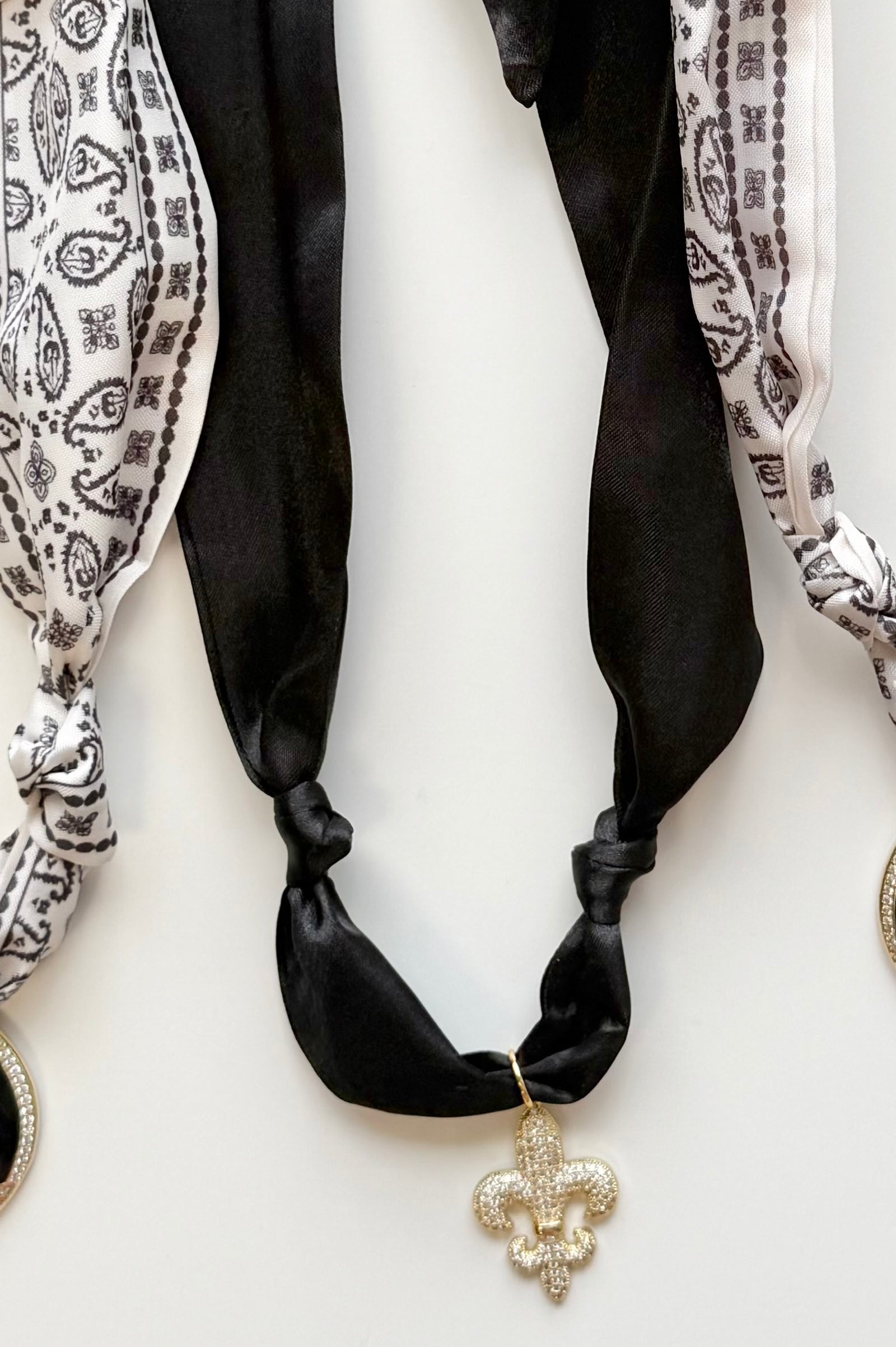 Black FDL Scarf Necklace