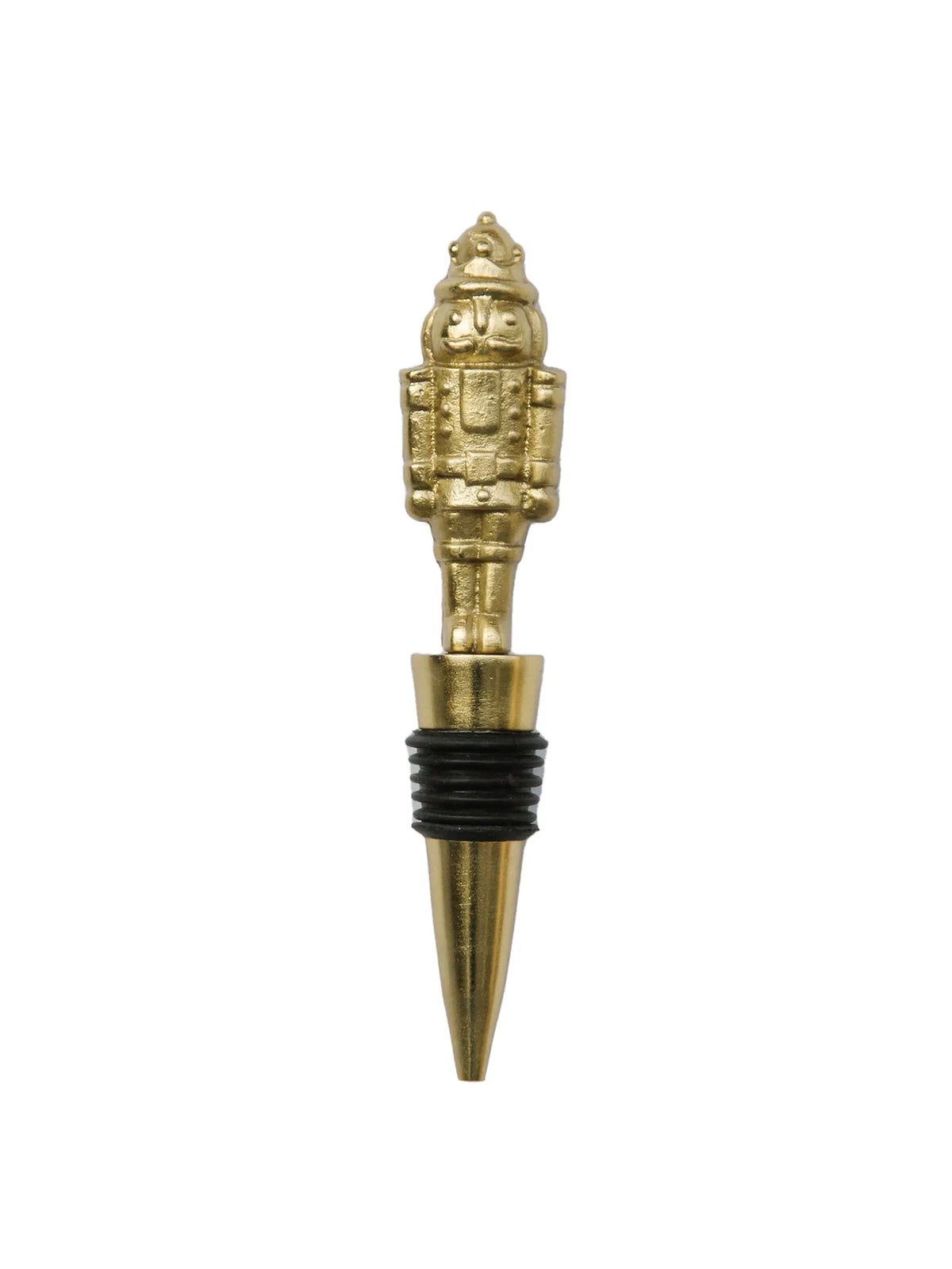 Gold nutcracker wine bottle stopper