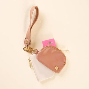 Duo Pouch Wristlet- Beige