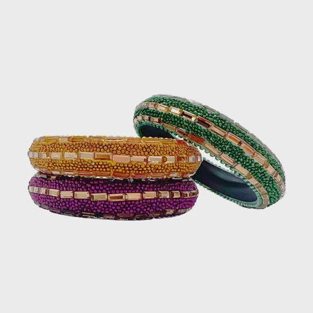 Purple, Green and Gold Bangle Set