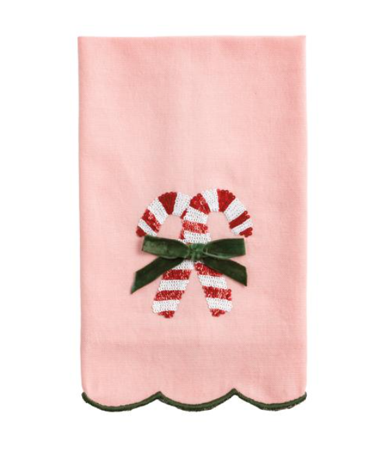 Candy Cane Sequin Towel