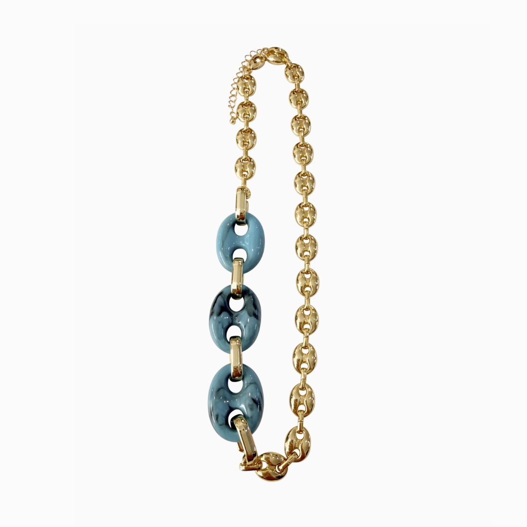 Ana Chain Link Necklace - Turquoise
