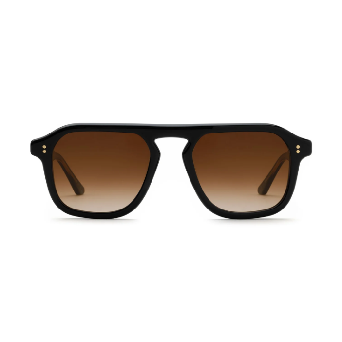 A pair of black Zander eyewear sunglasses with polarized lenses.