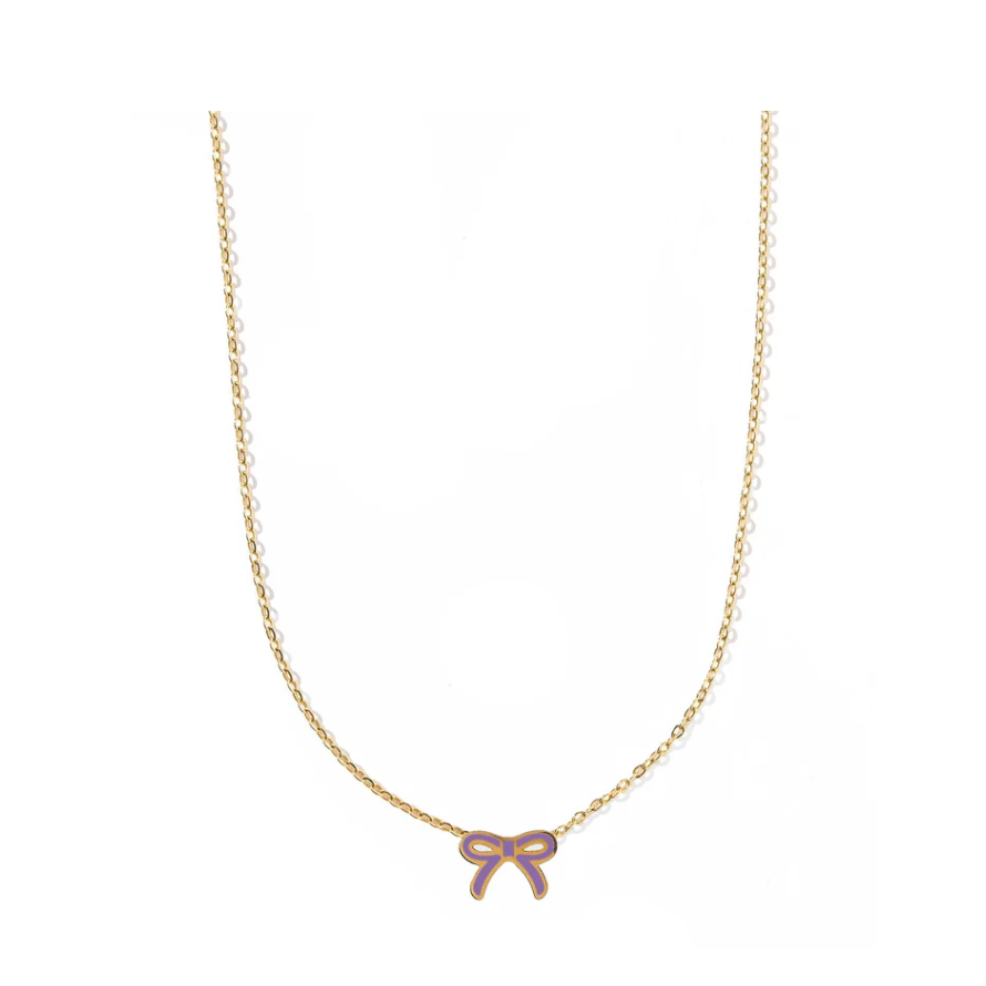 Necklace- Sadie Bow Purple (FINAL SALE)