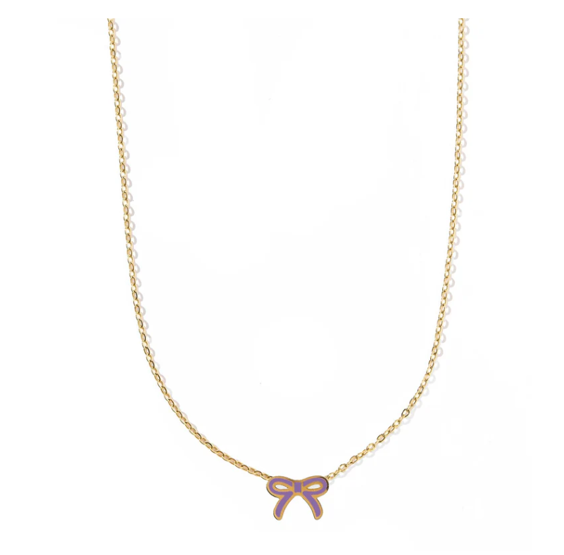 Necklace- Sadie Bow Purple