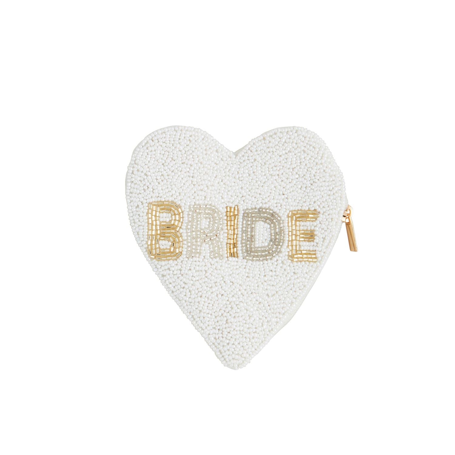 Heart "BRIDE" Beaded Pouch