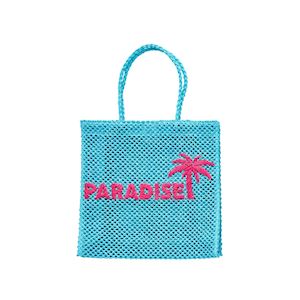 Blue "PARADISE" Woven Tote (FINAL SALE)