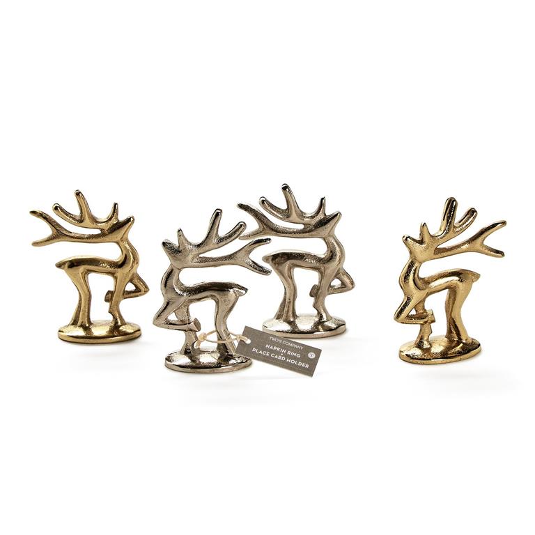 Gold Deer Place Card Holder/Napkin Ring