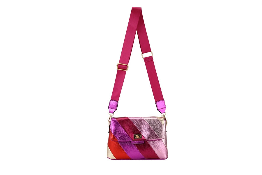 Metallic Stripe Crossbody- Pink