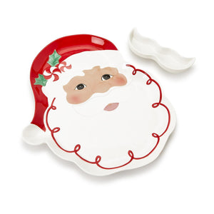 Santa Platter w/ Mustache Dipping Bowl