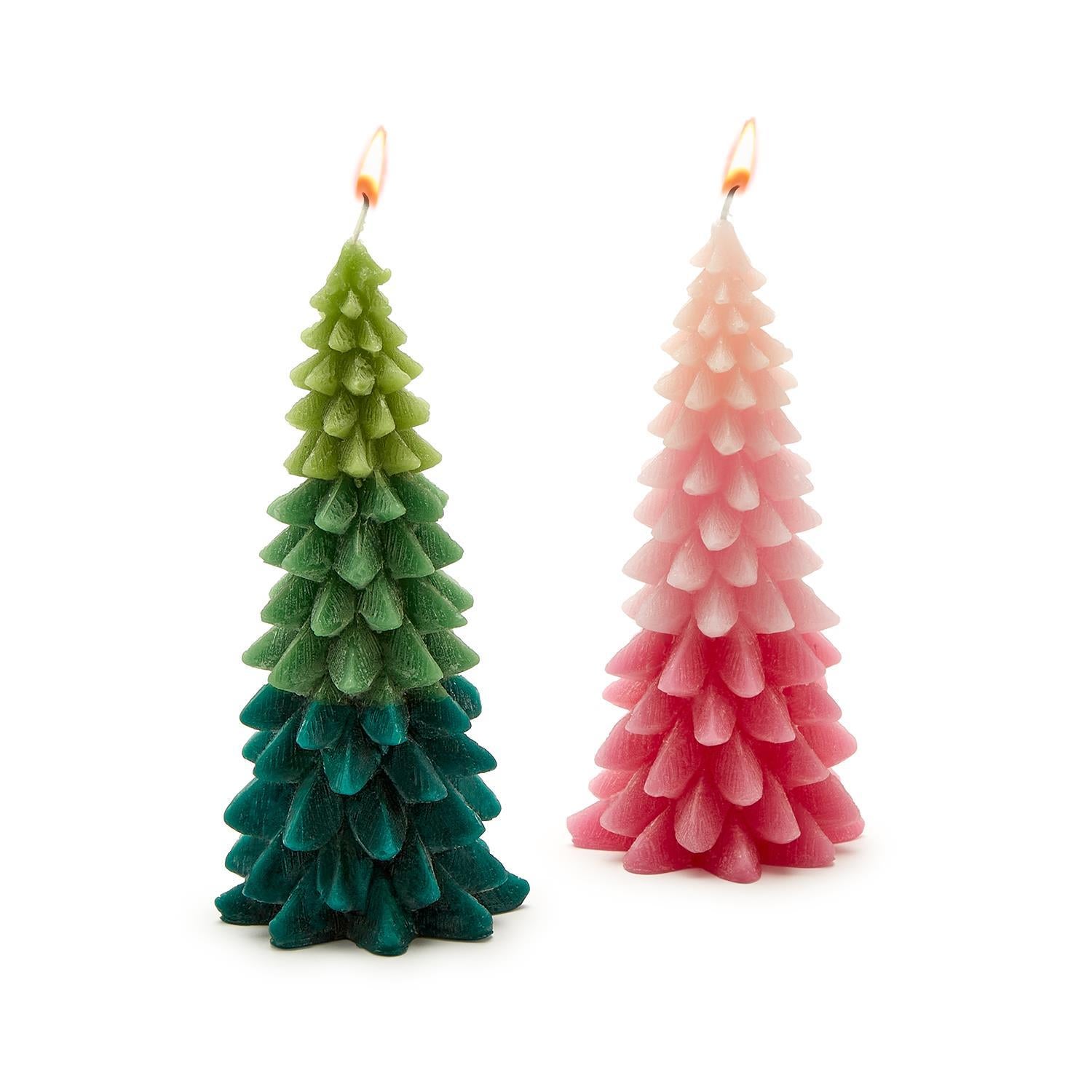 Ombre Christmas Tree Candle
