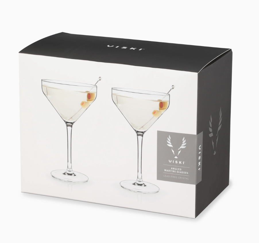 Raye Angled Crystal Martini Glasses