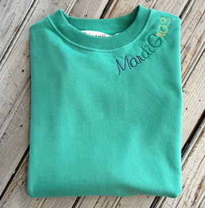 Mardi Gras Collar Green Sweatshirt