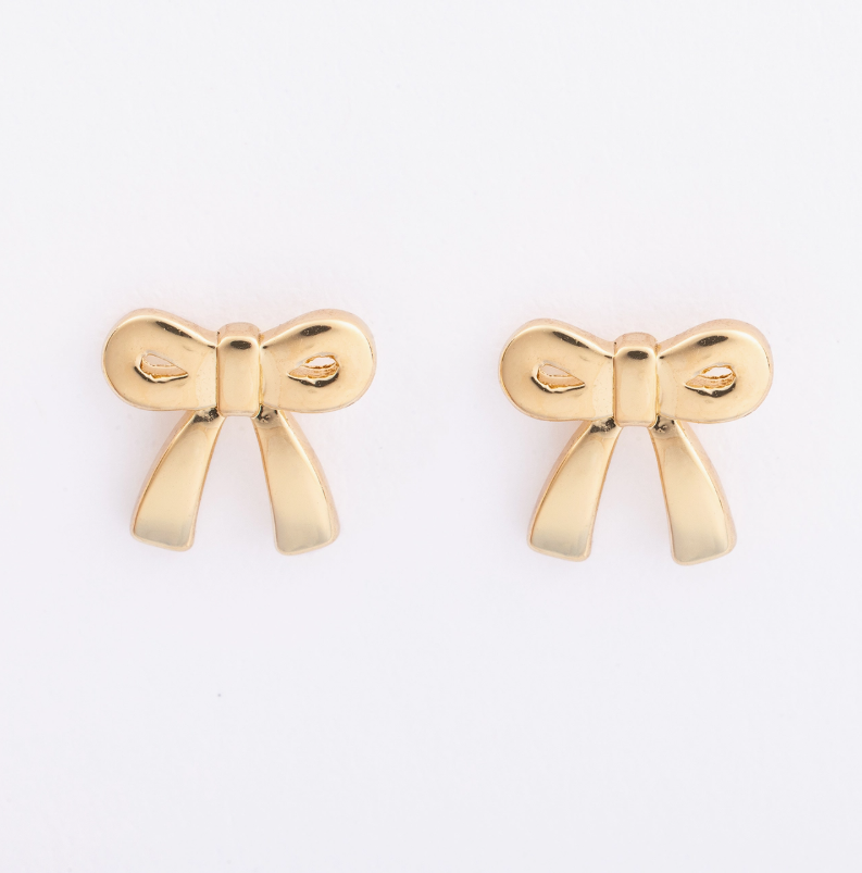 Gold Holiday Bow Earrings