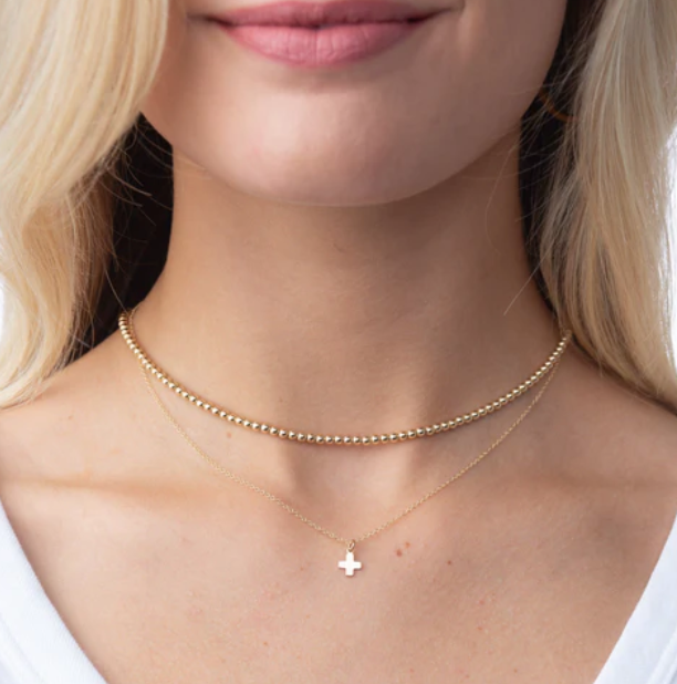 16" Signature Cross Gold Charm Necklace