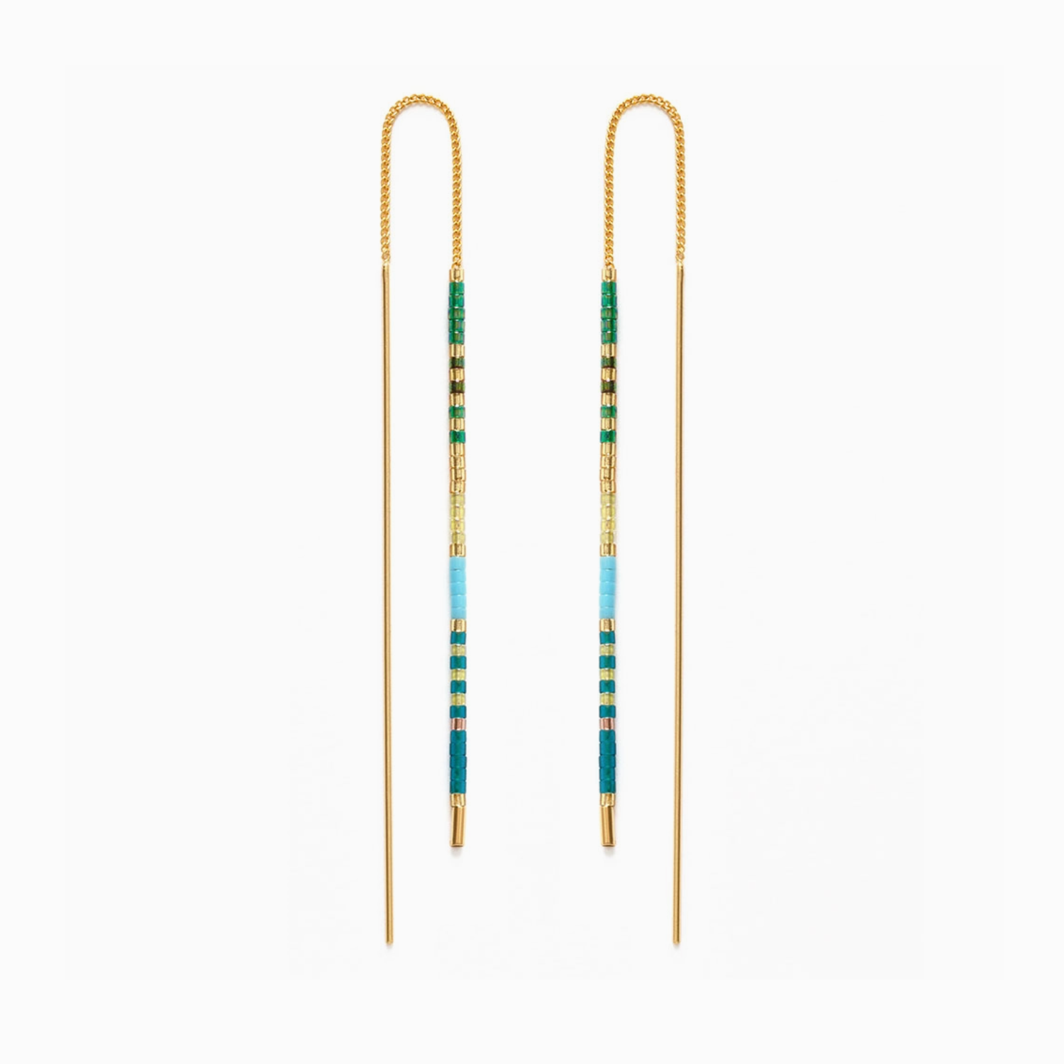 Miyuki Threader Earrings Seashore