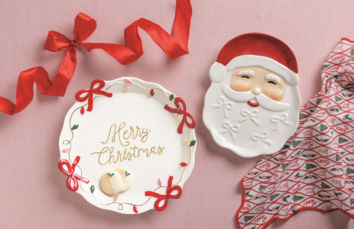 "Merry Christmas" Bow Platter