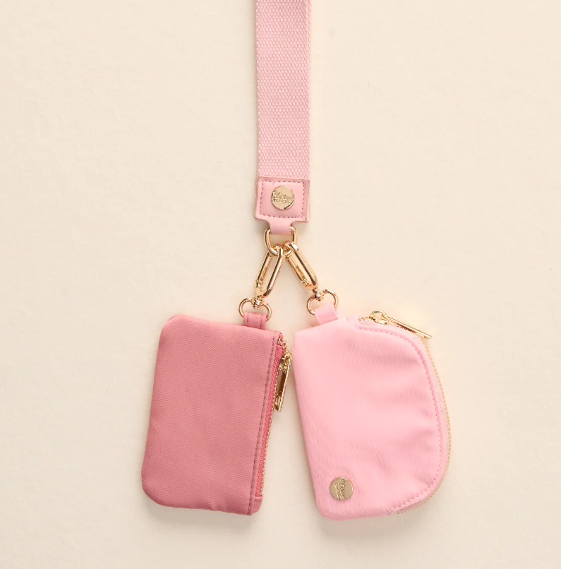 Duo Pouch Wristlet- Rose